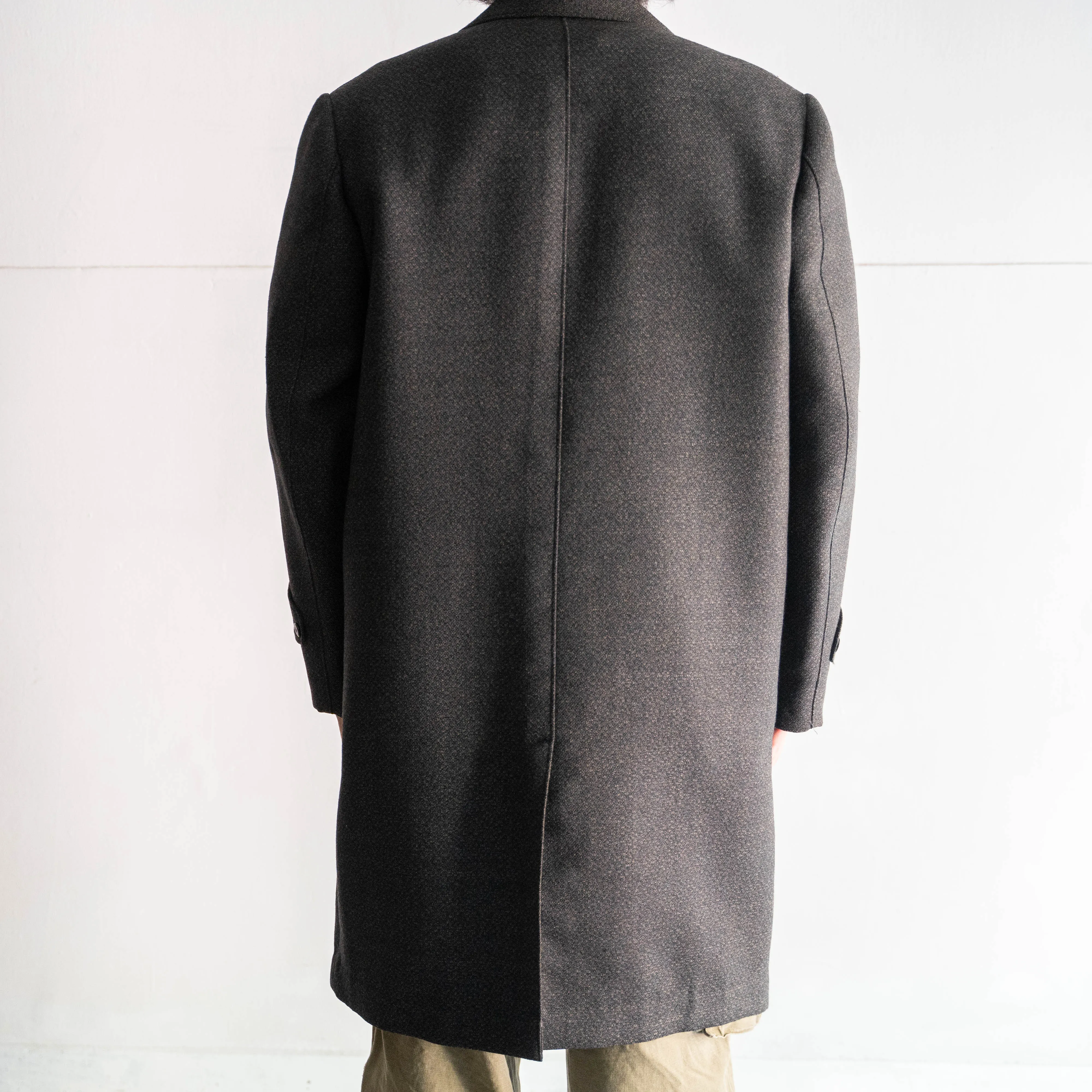 1960-70s Japan vintage black based wool coat