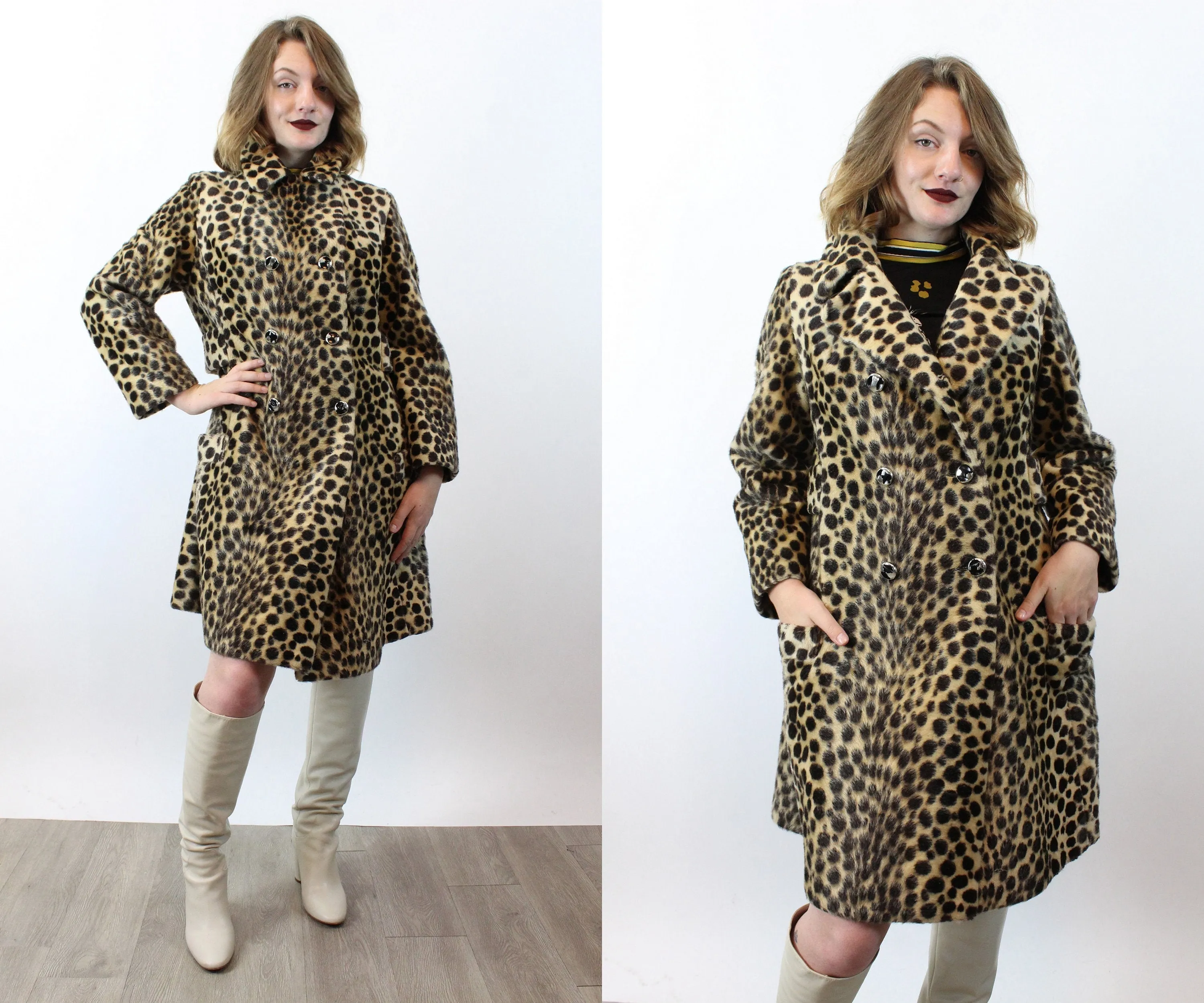 1960s faux LEOPARD print coat small medium | new fall