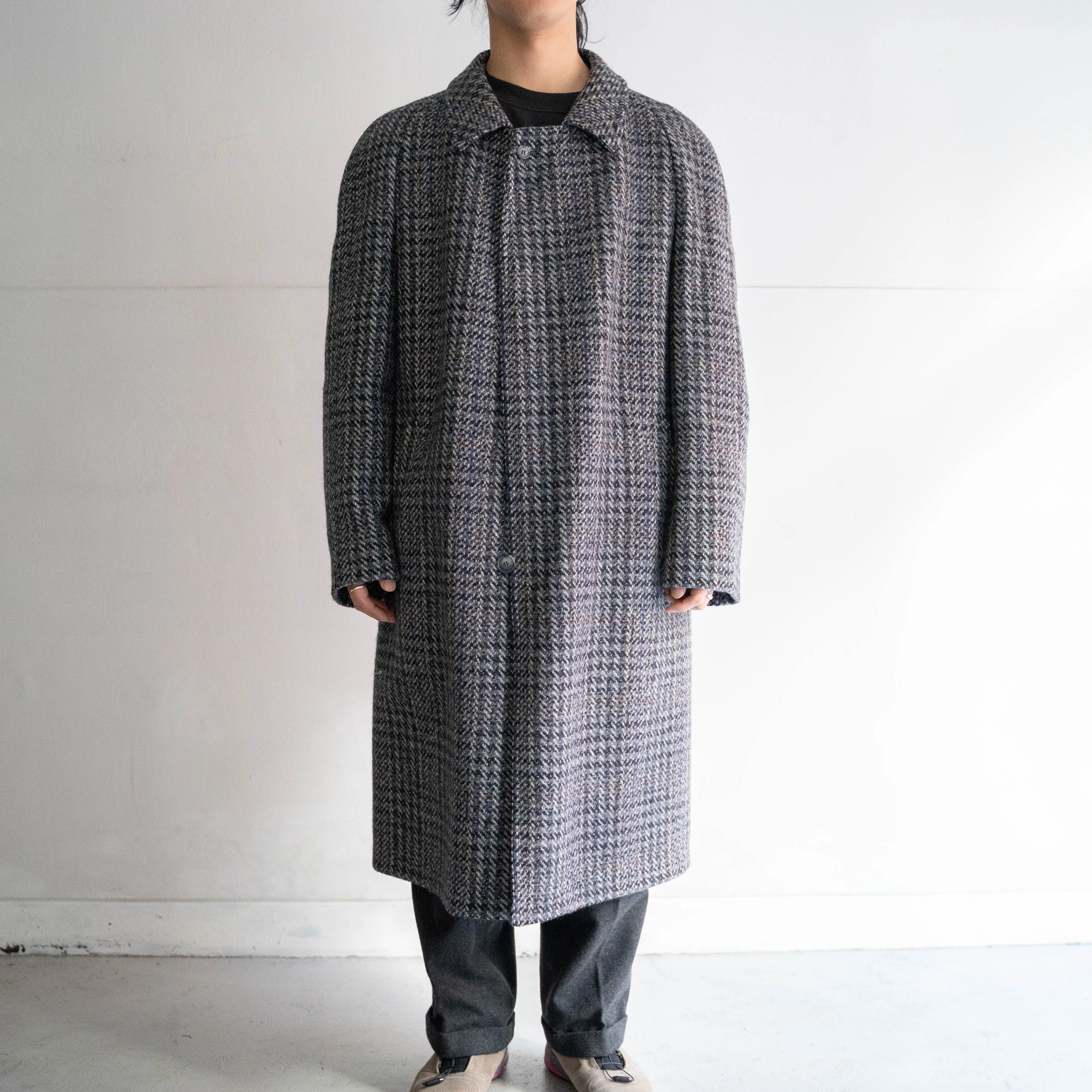 1970-80s France blue based tweed coat 'mint condition'