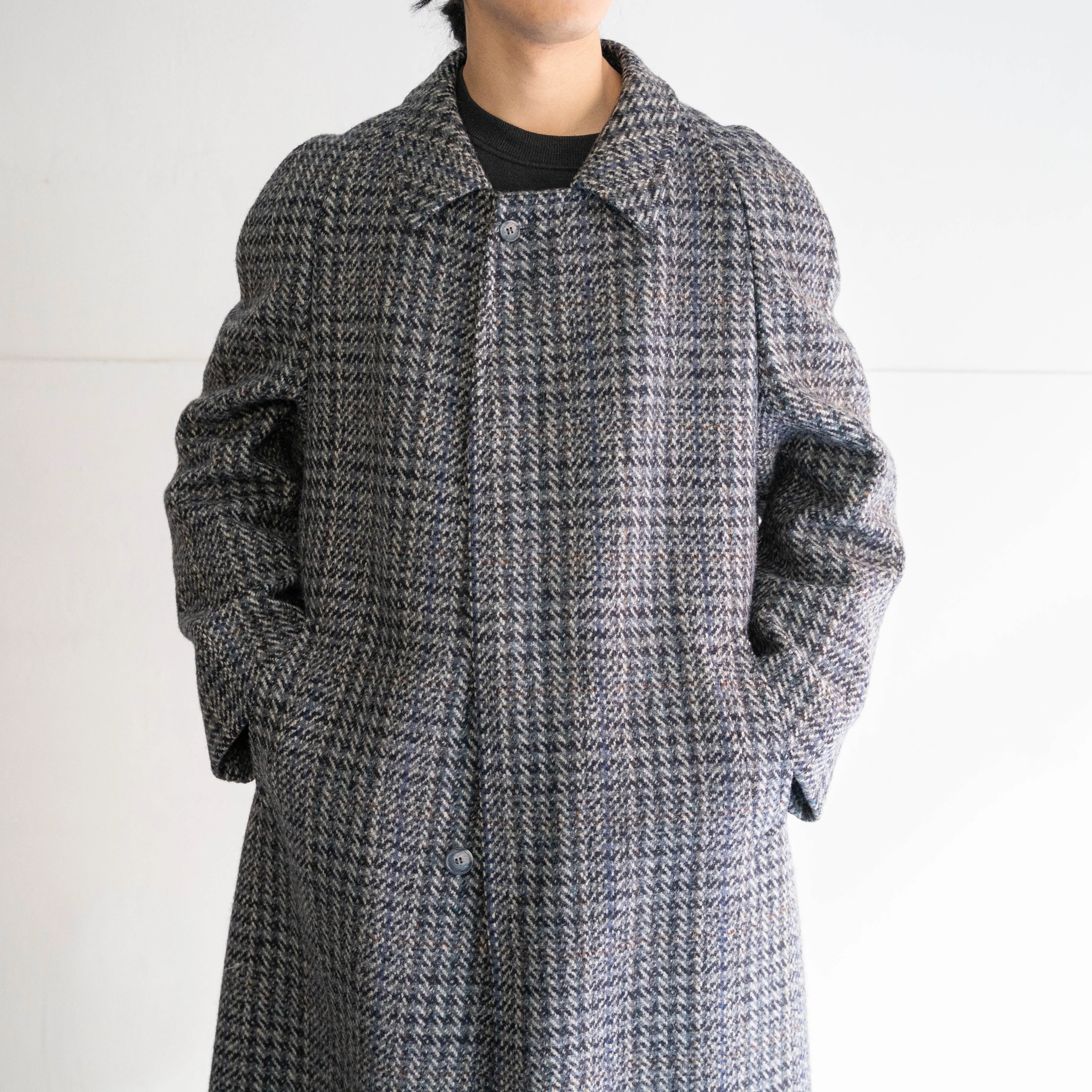 1970-80s France blue based tweed coat 'mint condition'