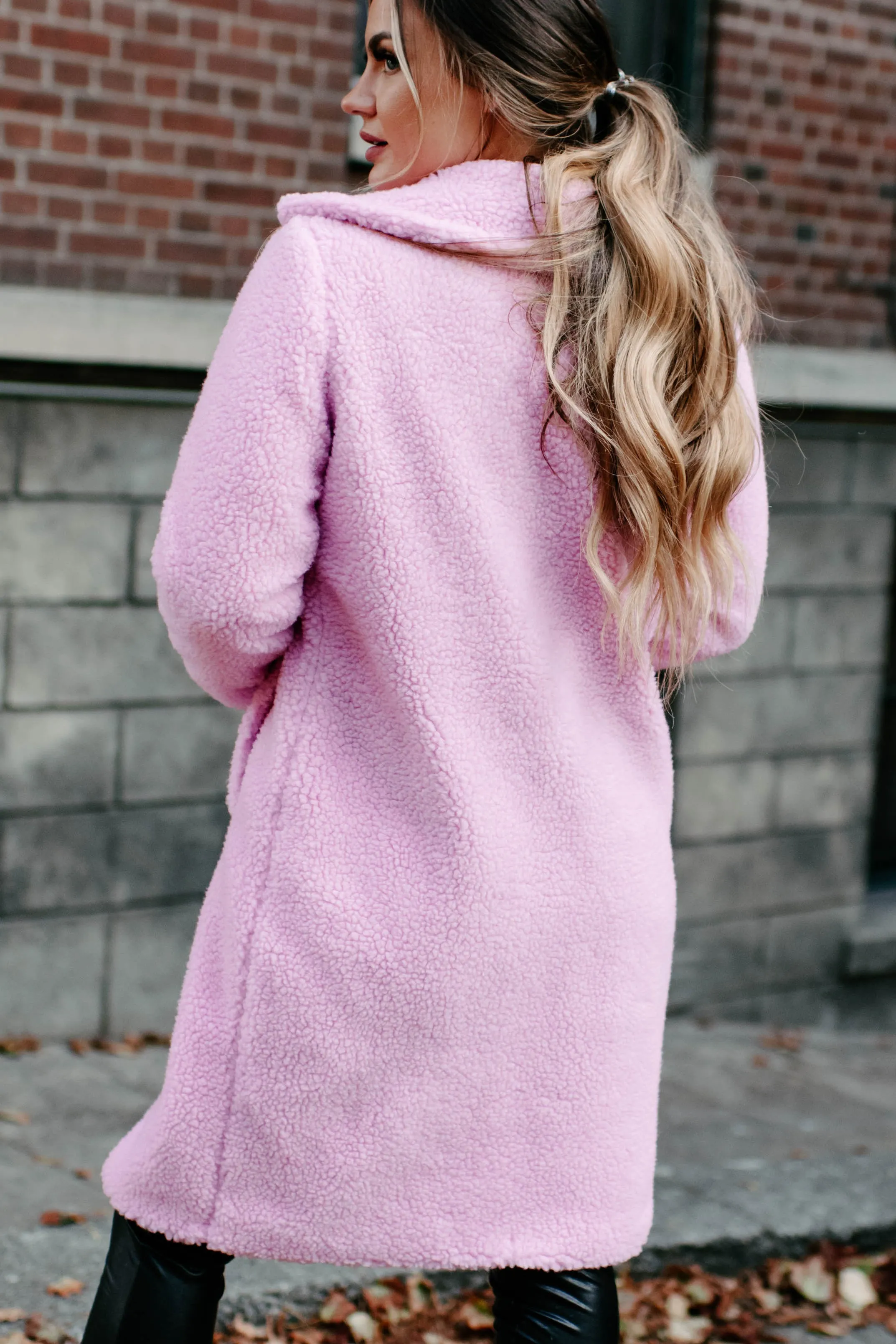 A Ballad Of Love Teddy Sherpa Coat (Pink)