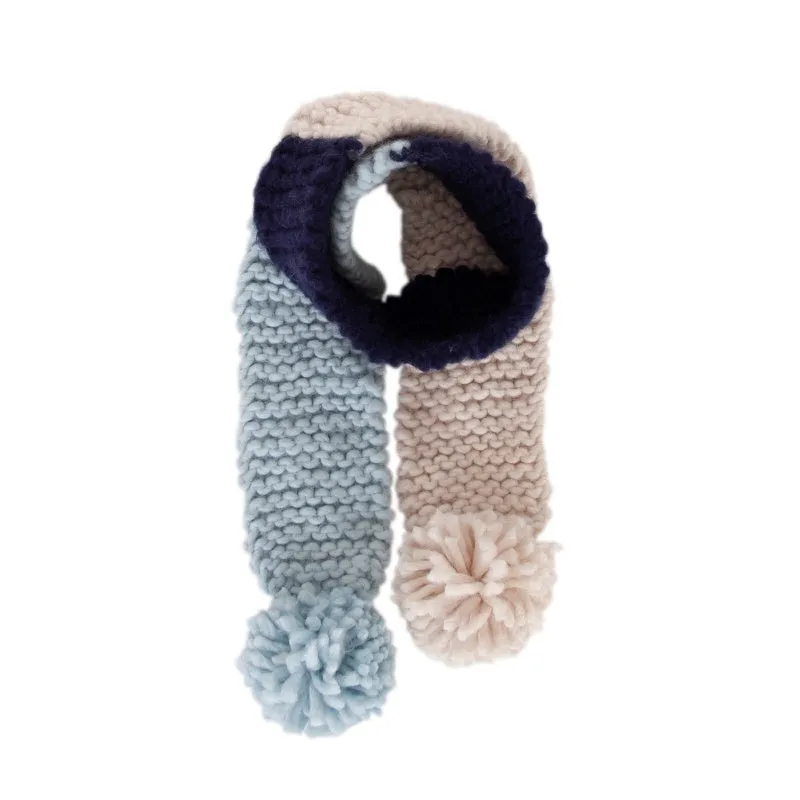 Acorn Forest Scarf - Navy/Blue/Oatmeal