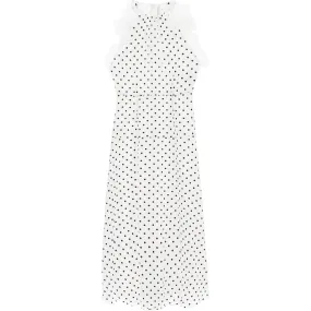 Alessandra Rich sleeveless maxi dress in polka