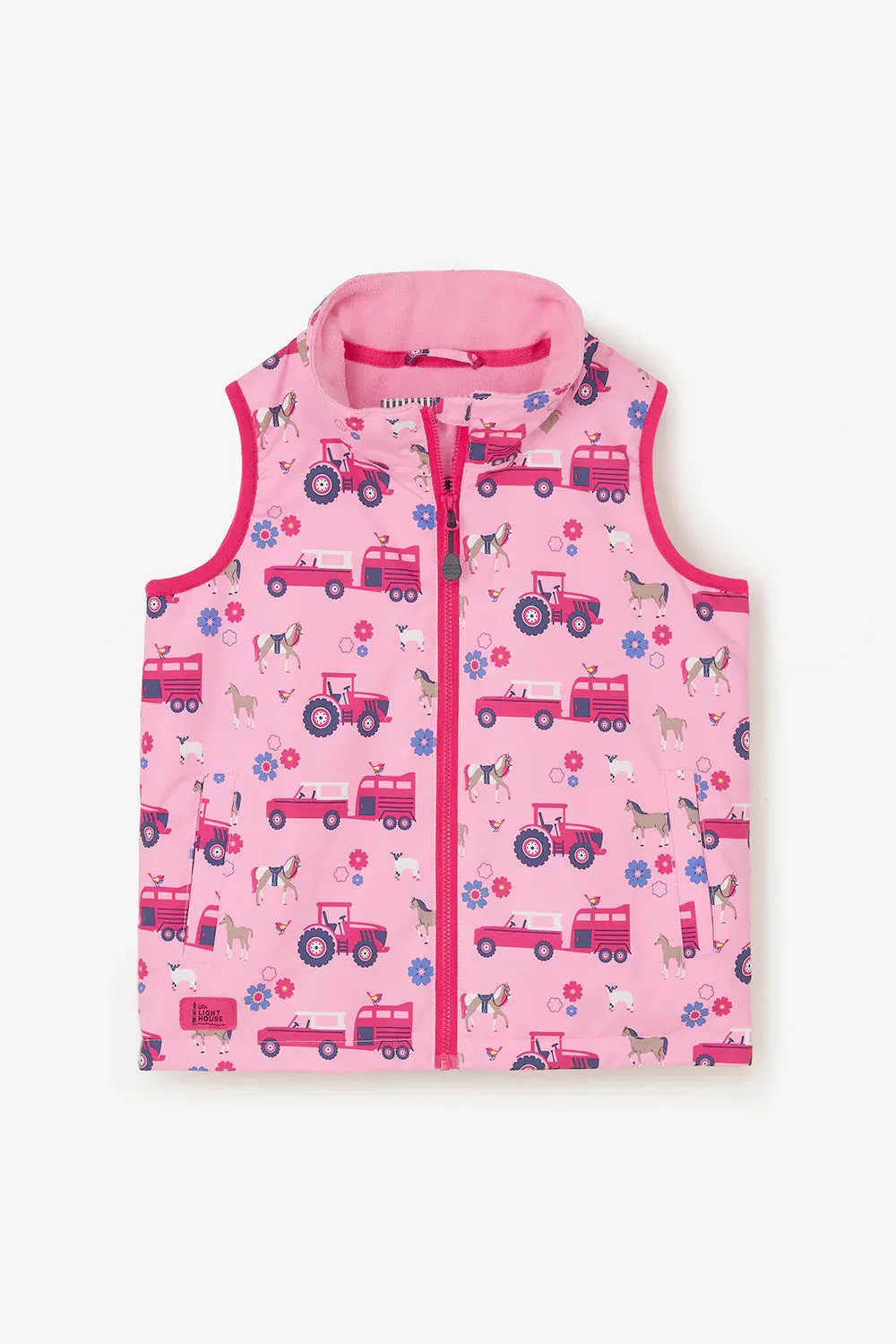 ALEX GILET - BLUSH PINK FARM PRINT