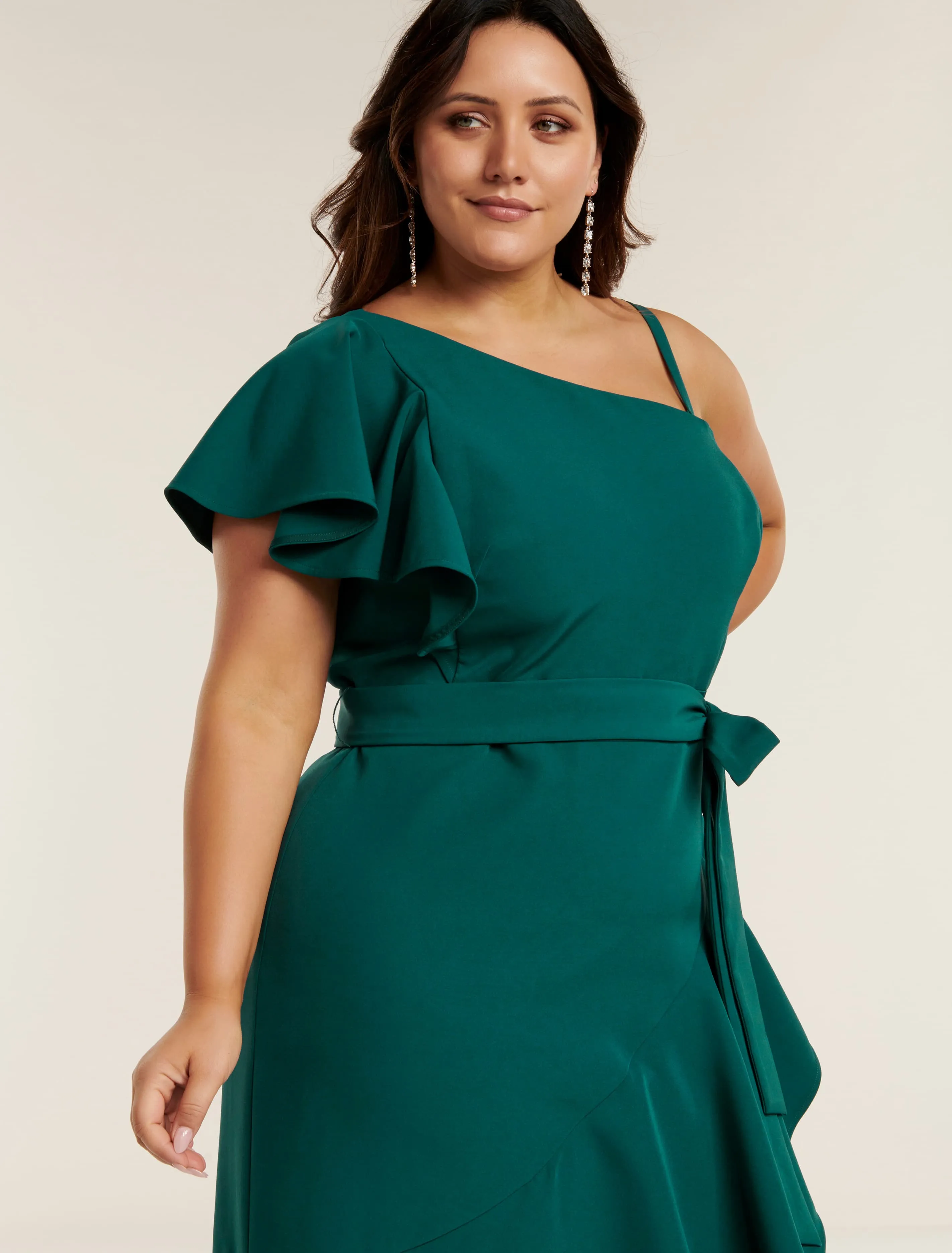 Alexa Asym One-Shoulder Curve Dress