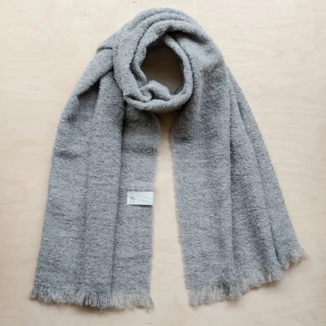 Alpaca Oversized Scarf in Grey Melange