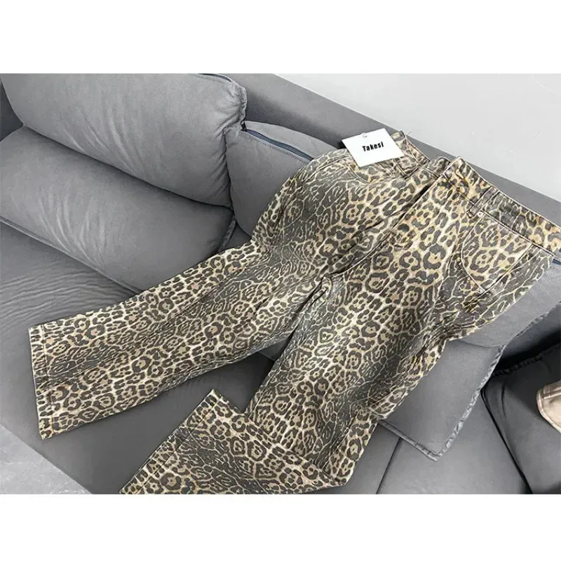 American Vintage Leopard High Waist Jeans