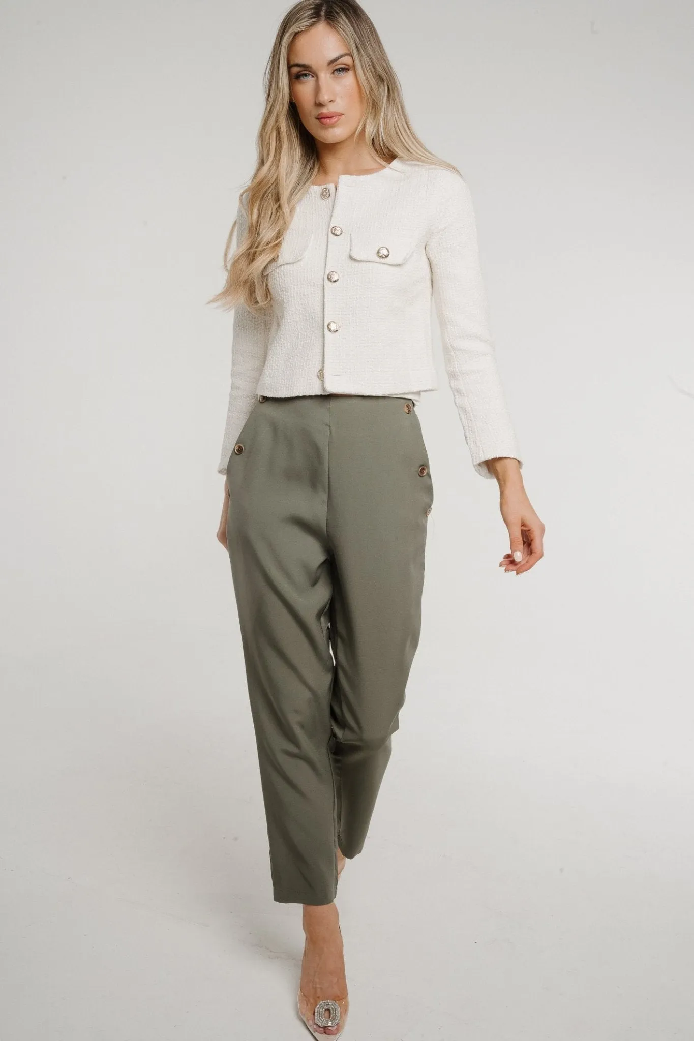 Aria Cigarette Trousers In Khaki