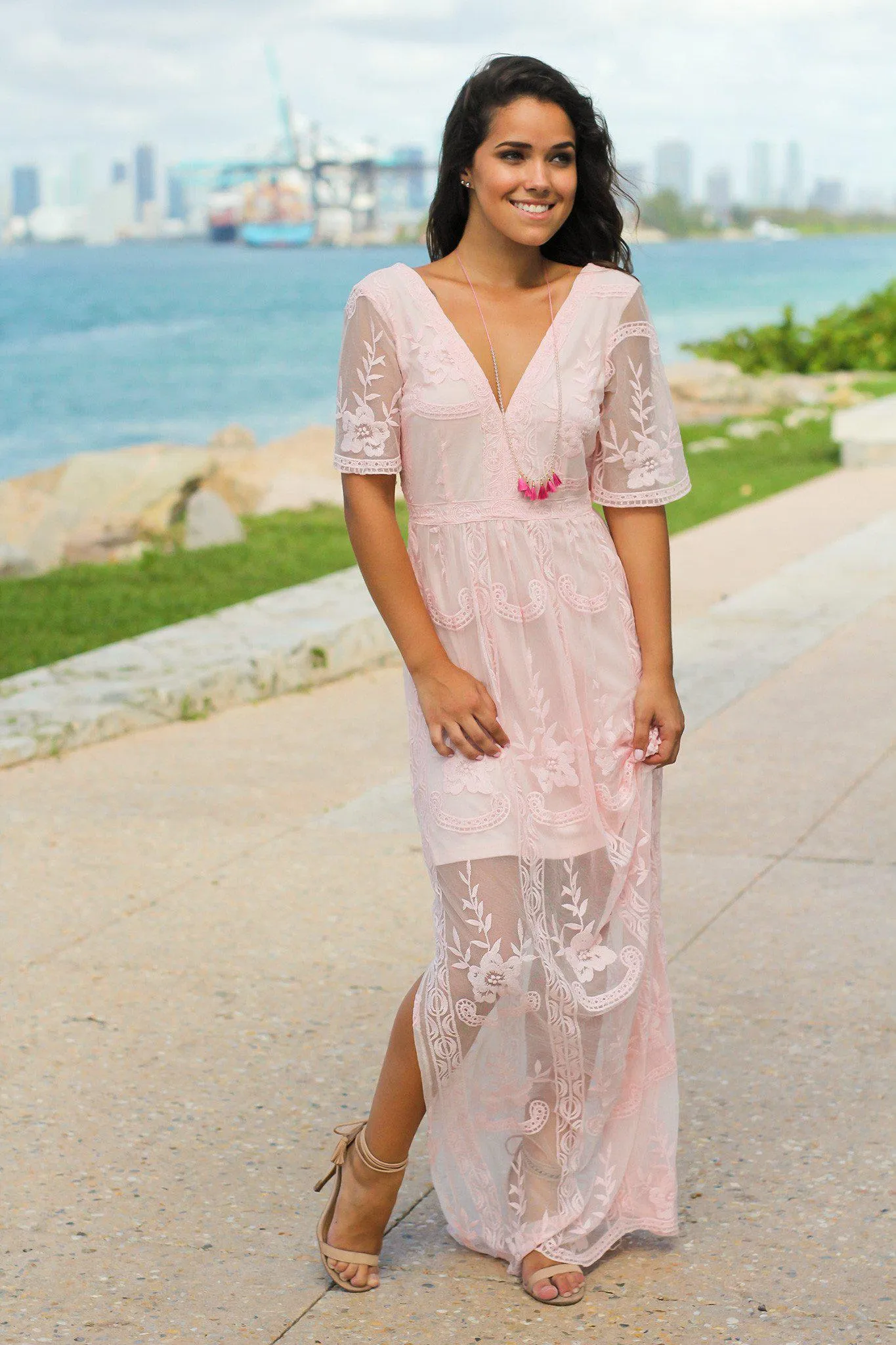 Ash Rose Lace Maxi Dress