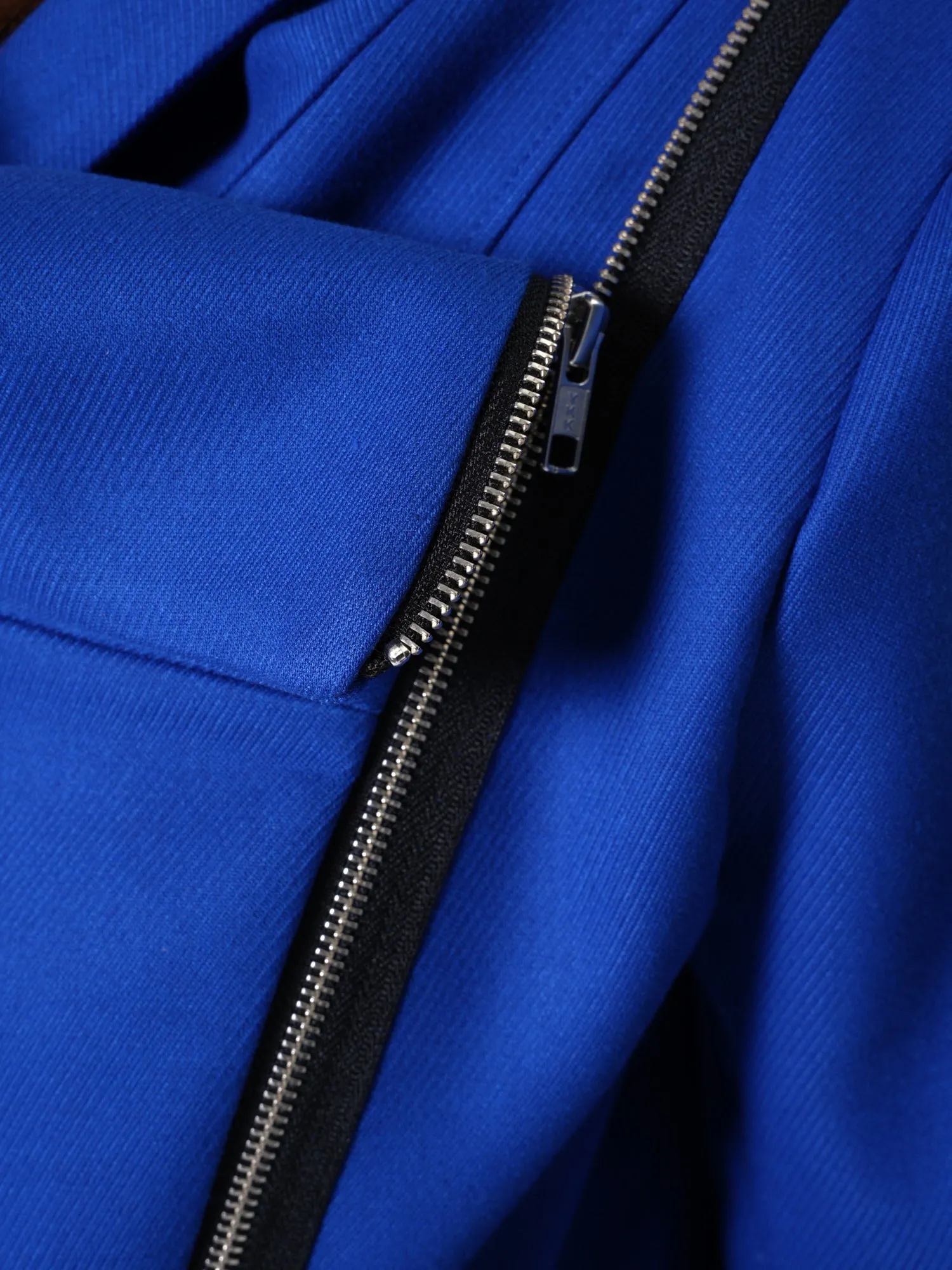 Asymmetric Belted Coat In Royal Blue