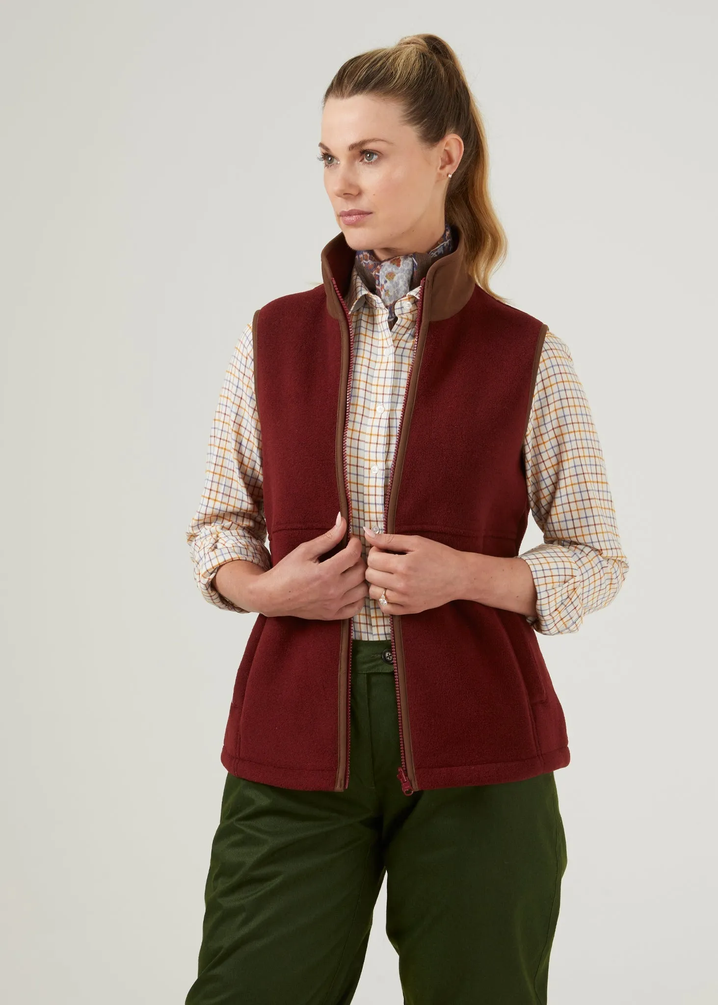 Aylsham Ladies Fleece Gilet In Bloodstone - Regular Fit