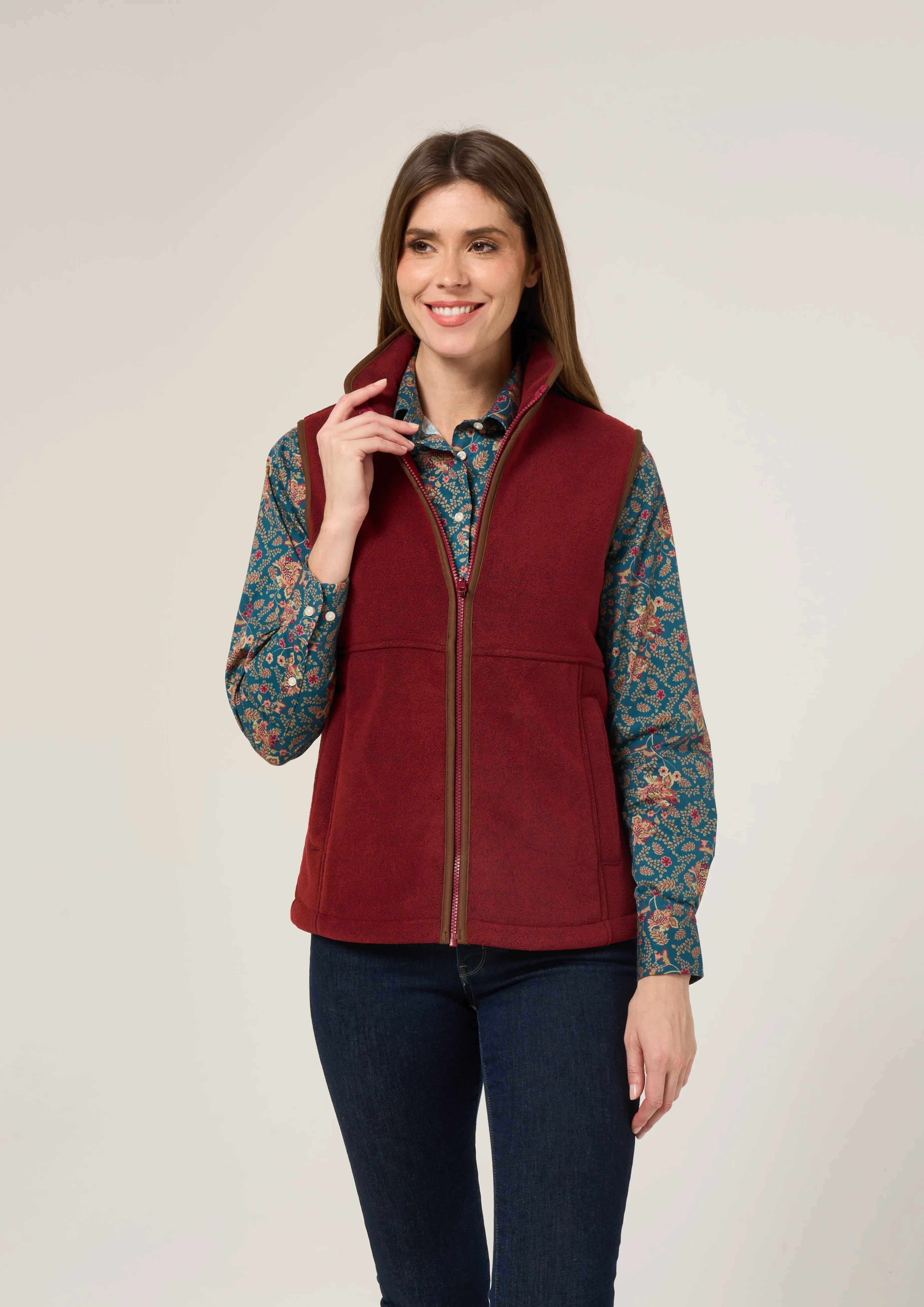 Aylsham Ladies Fleece Gilet In Bloodstone - Regular Fit