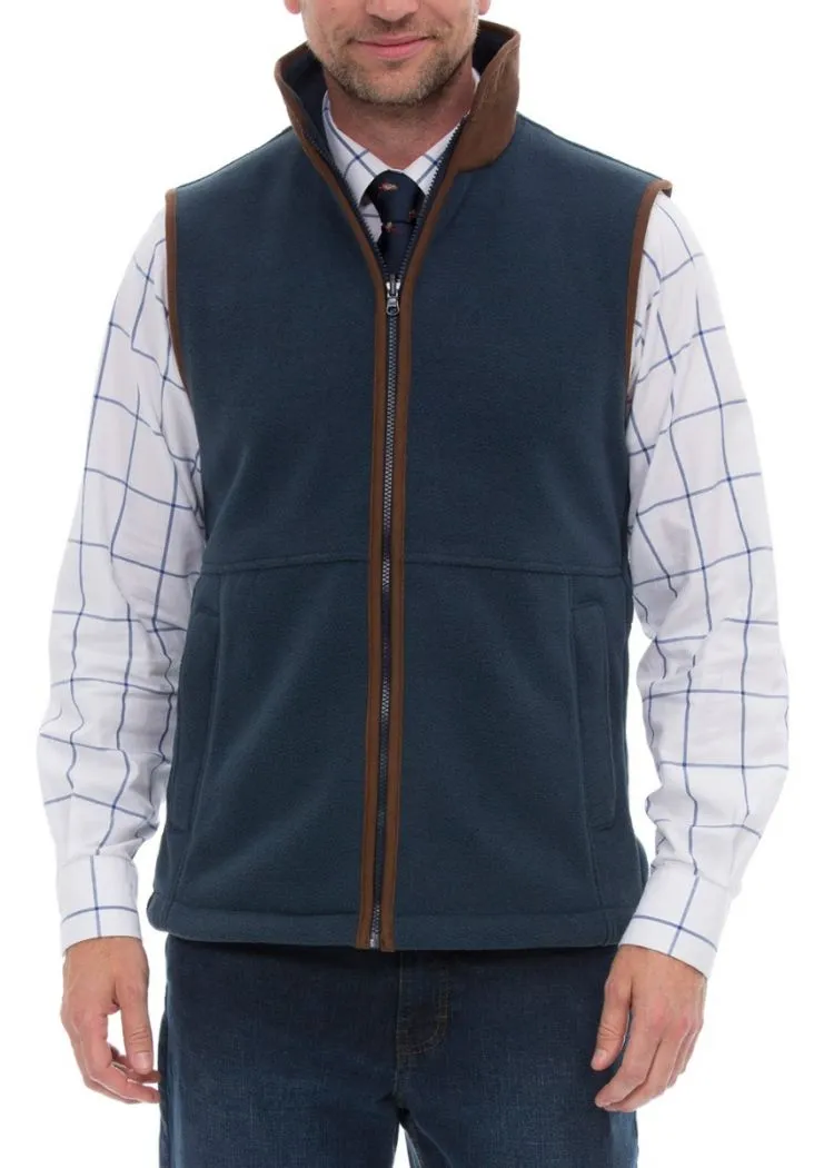 Aylsham Men's Fleece Gilet In Blue Steel - Regular Fit