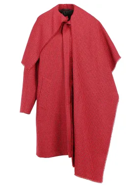 Balenciaga Draped Checked Single-Breasted Coat