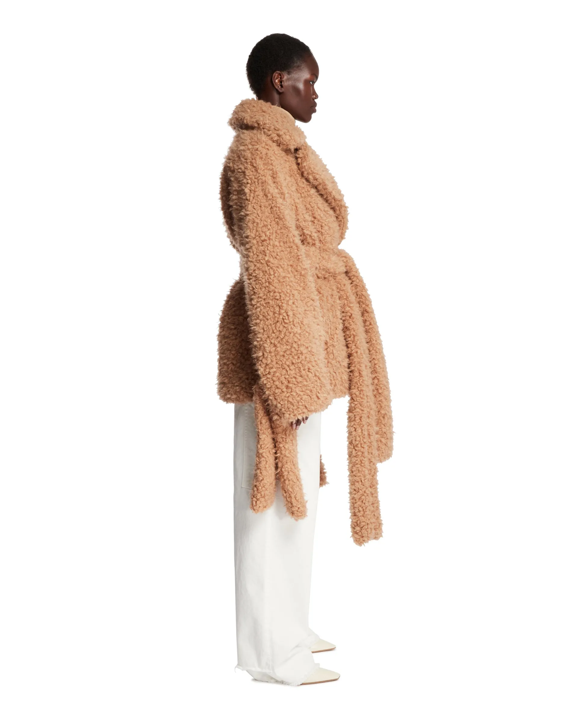 Beige Madison Teddy Midi Coat