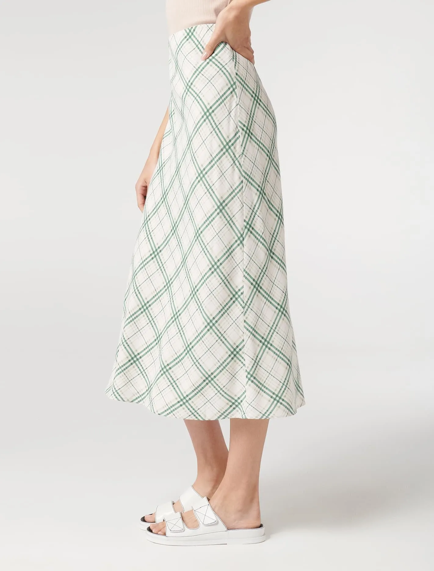 Belle Bias Printed Midi Skirt