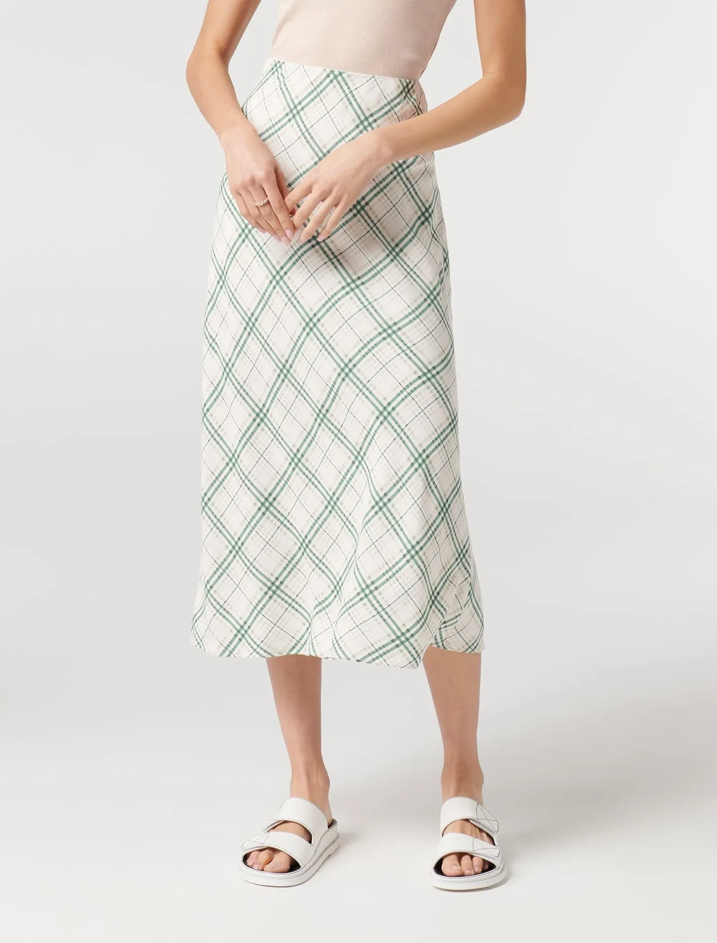 Belle Bias Printed Midi Skirt