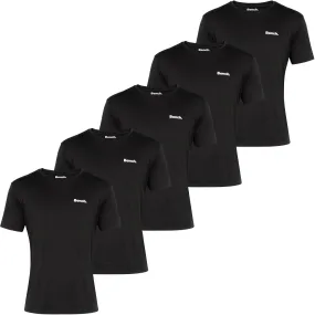 Bench Mens Dylan 5-Pack Casual Cotton T-Shirt - Black