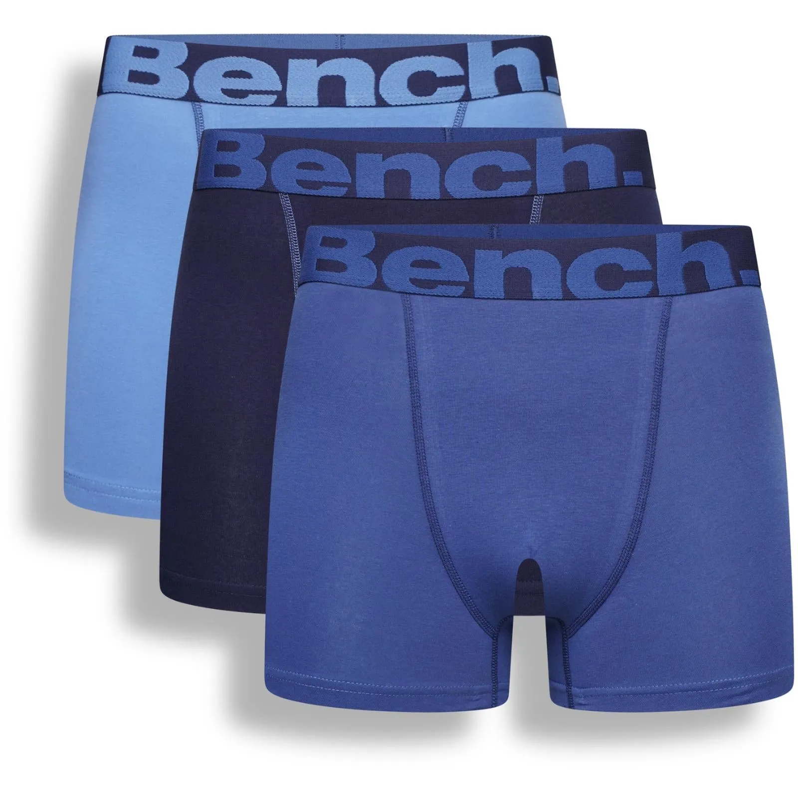 Bench Mens Valdev Boxer Shorts - 3 Pair Pack - Blue