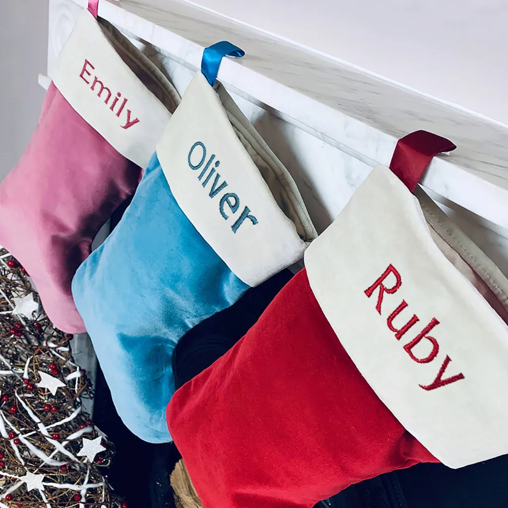 Bertie Bear’s Personalised Christmas Stocking in Red