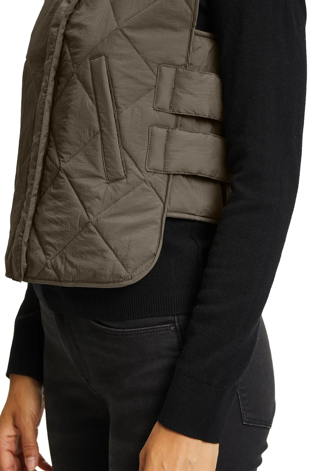 Betty Barclay Combat Style Short Gilet, Khaki