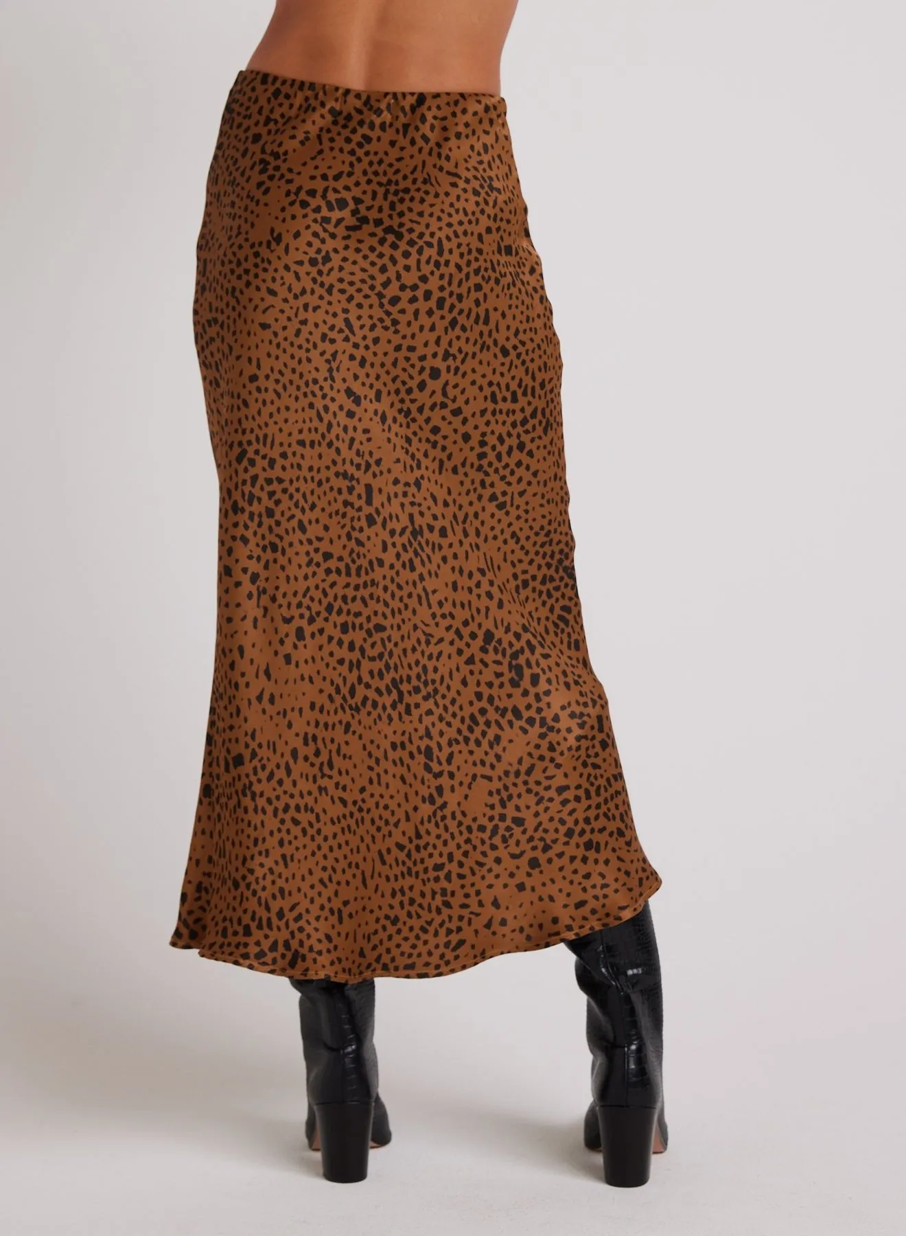 Bias Midi Skirt - Bronzed Maple