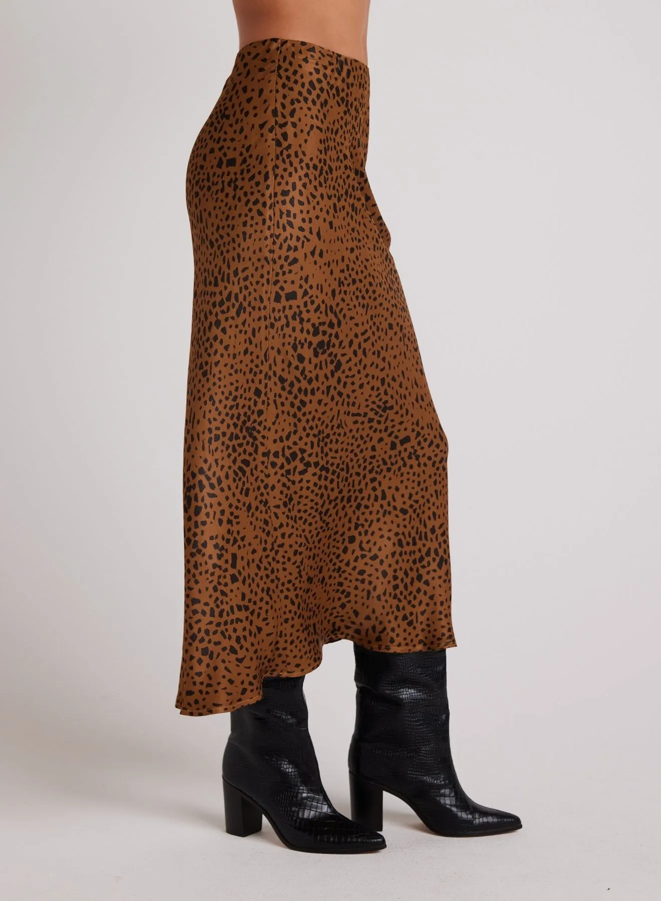 Bias Midi Skirt - Bronzed Maple