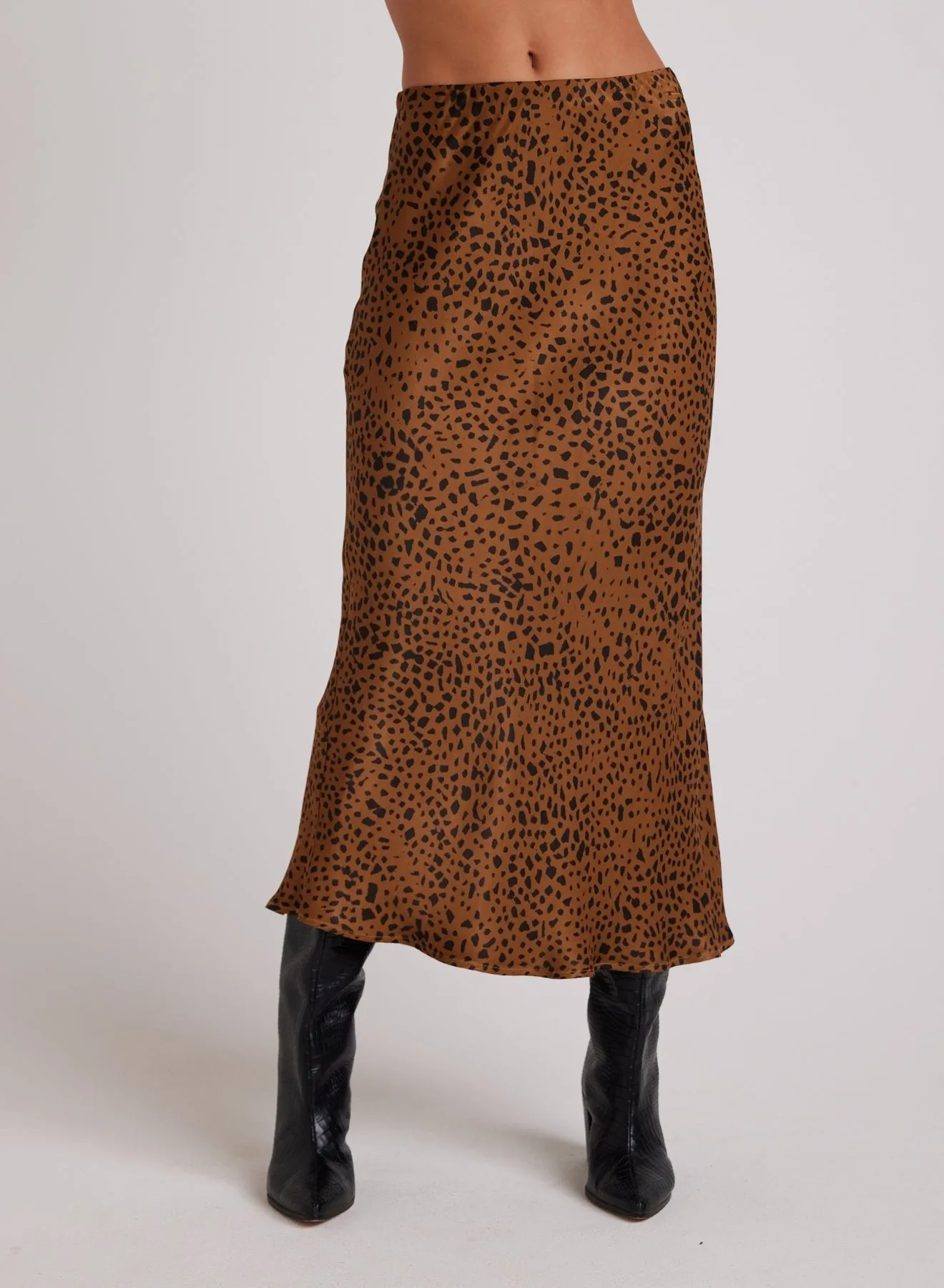 Bias Midi Skirt - Bronzed Maple