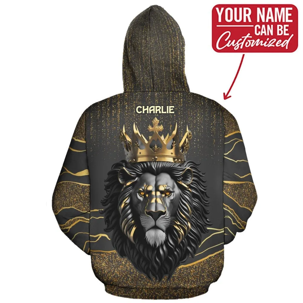 Black and Gold Lion All-over Hoodie And Joggers Set