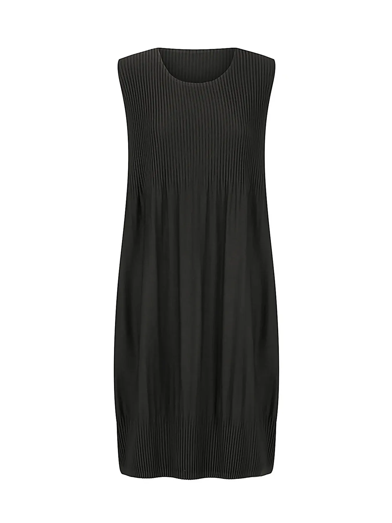 Black Pleated Tulip Dress