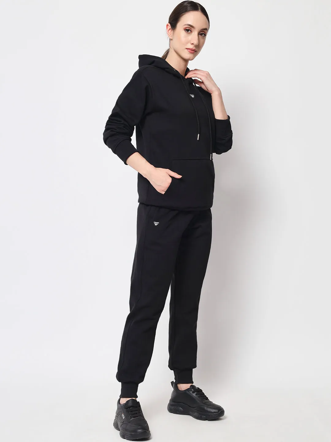 Black Thermal Co-ord Set (Hoodie and Jogger Combo)