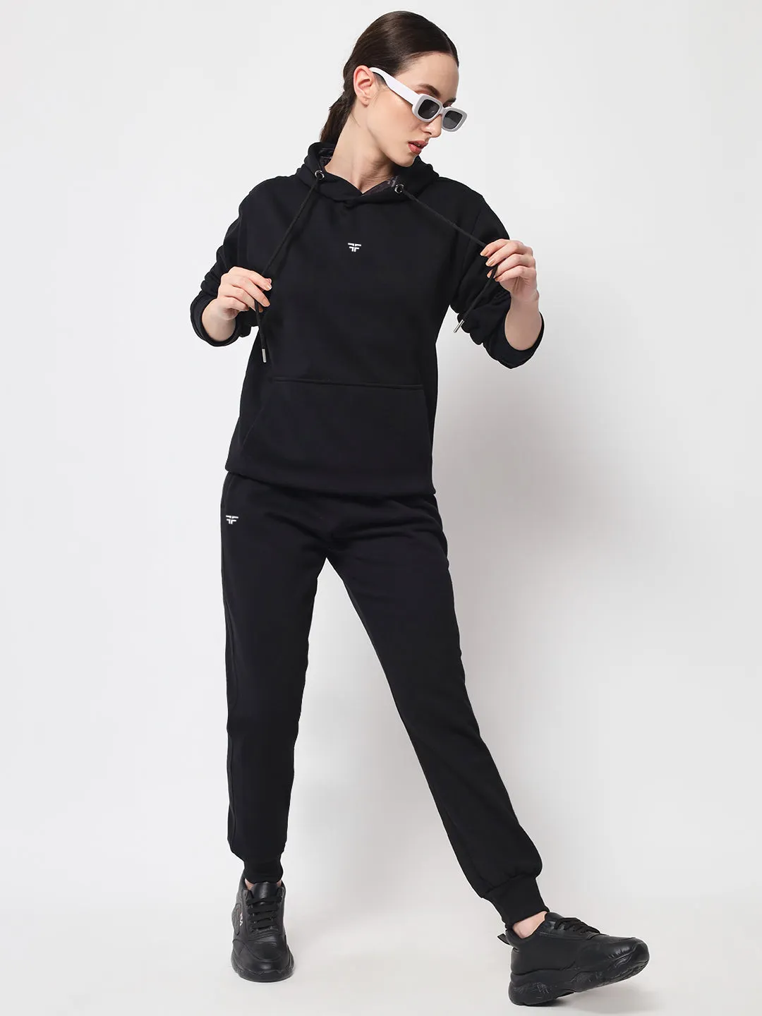 Black Thermal Co-ord Set (Hoodie and Jogger Combo)