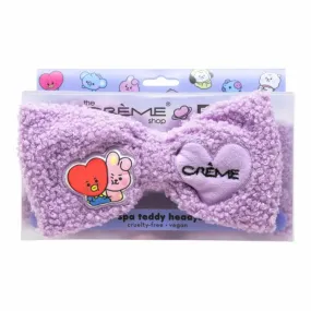 BT21 Baby Plush Spa Teddy Headband with Tata   Cooky Purple Bow in a Display Box