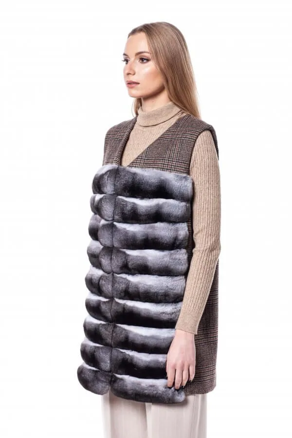 Chinchilla Fur Gilet With Wool