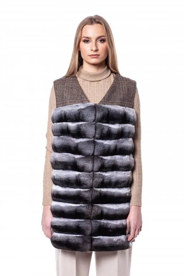 Chinchilla Fur Gilet With Wool