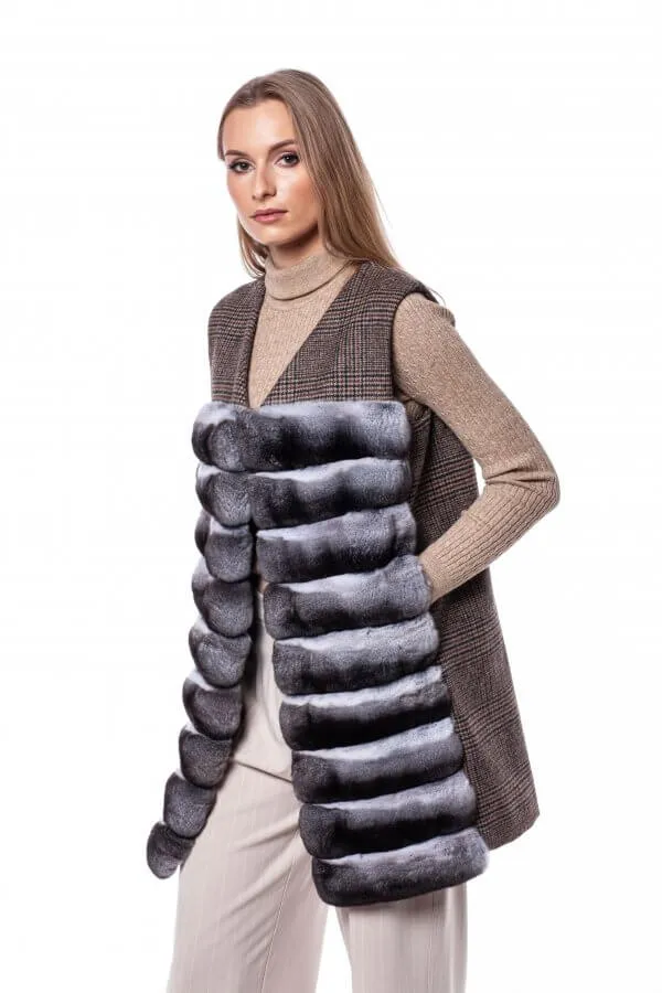 Chinchilla Fur Gilet With Wool