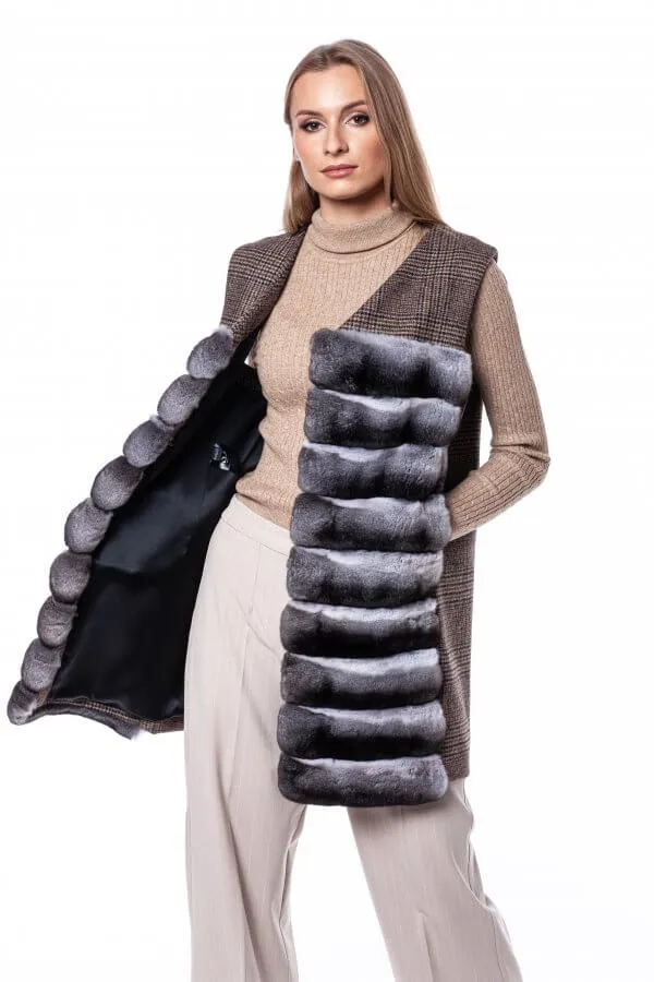 Chinchilla Fur Gilet With Wool