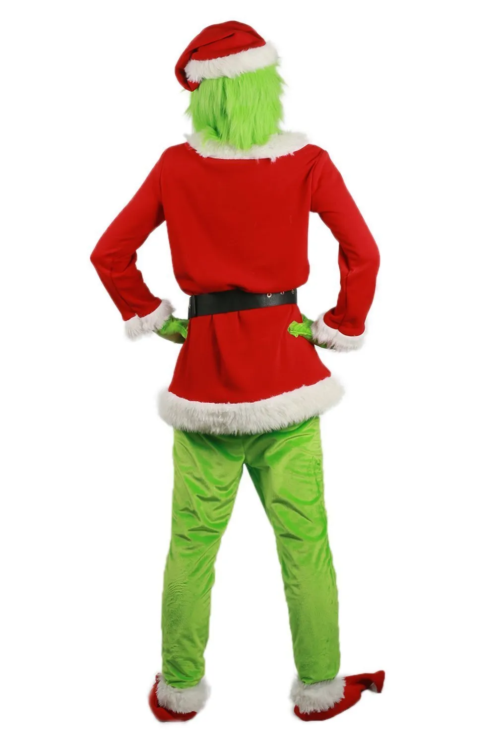 Christmas The Grinch Cosplay Costumes Party Performance Furry Santa Suit