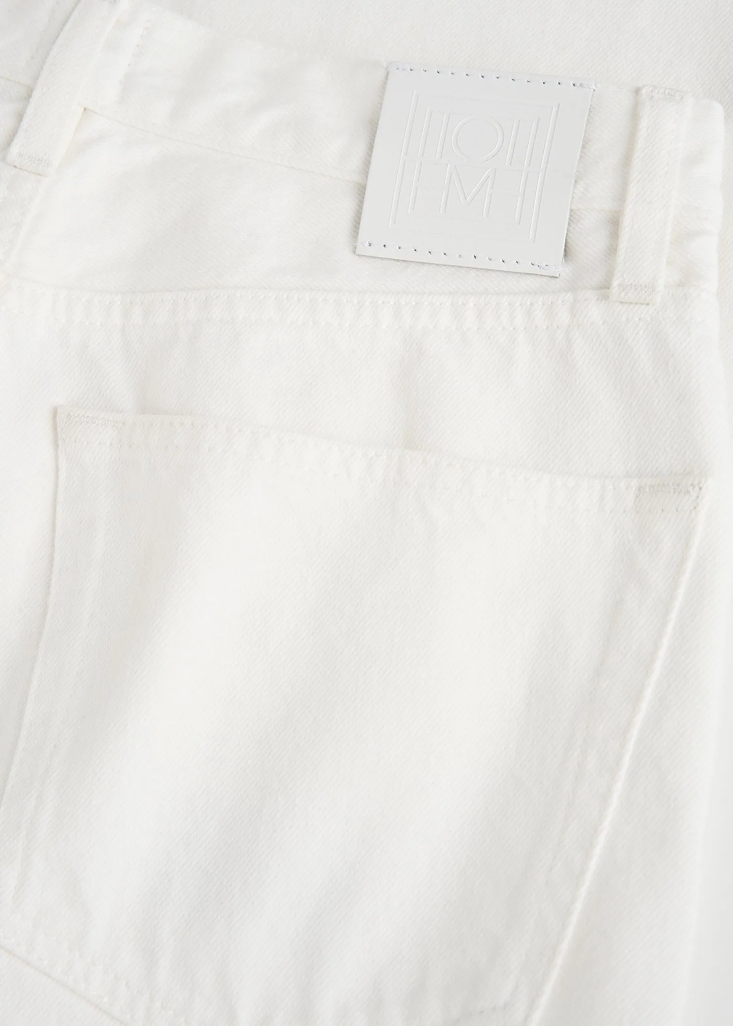 Classic cut denim full length off-white