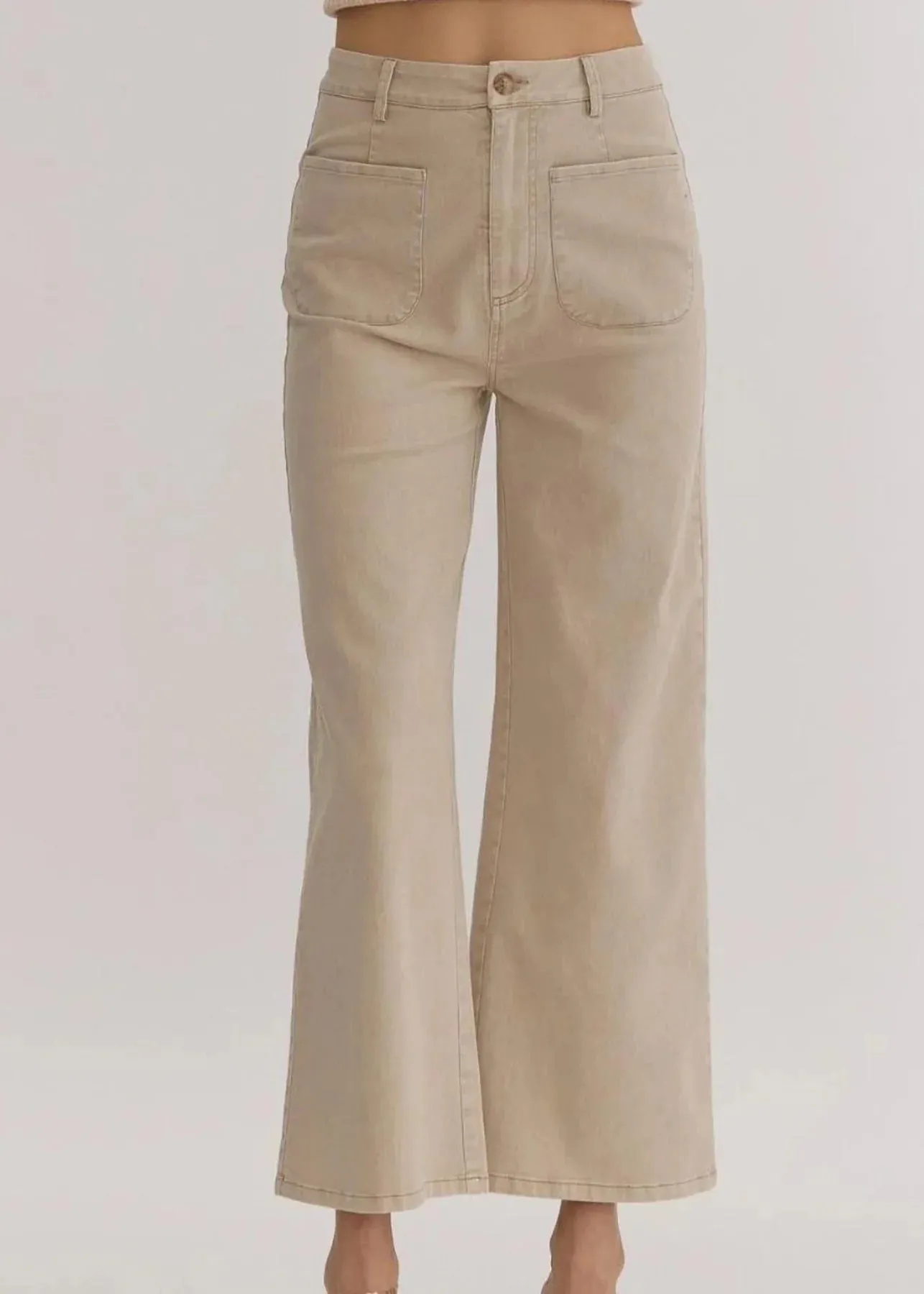 Cropped Wide Leg High Waisted Pants