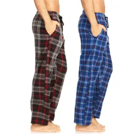 DARESAY Men Pajama Pants - Men's Microfleece Nighty Multipack PJ Pants with Pockets, Sleepwear or Lounge Pants for Men