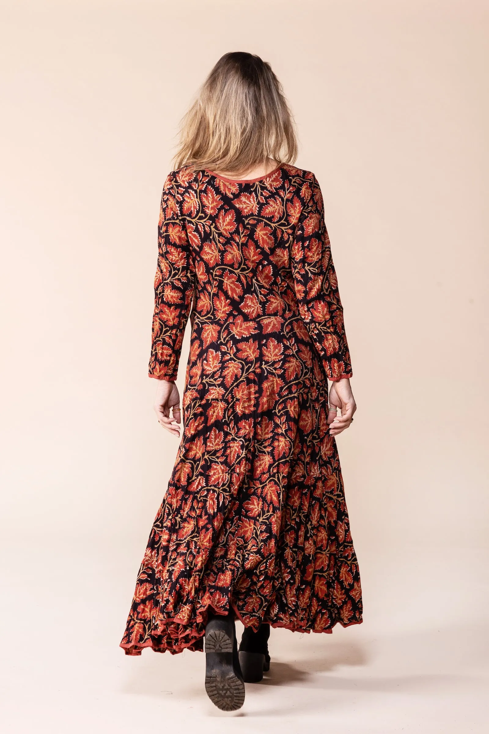 Dewani Dress in Hand Block Printed Brushed Cotton