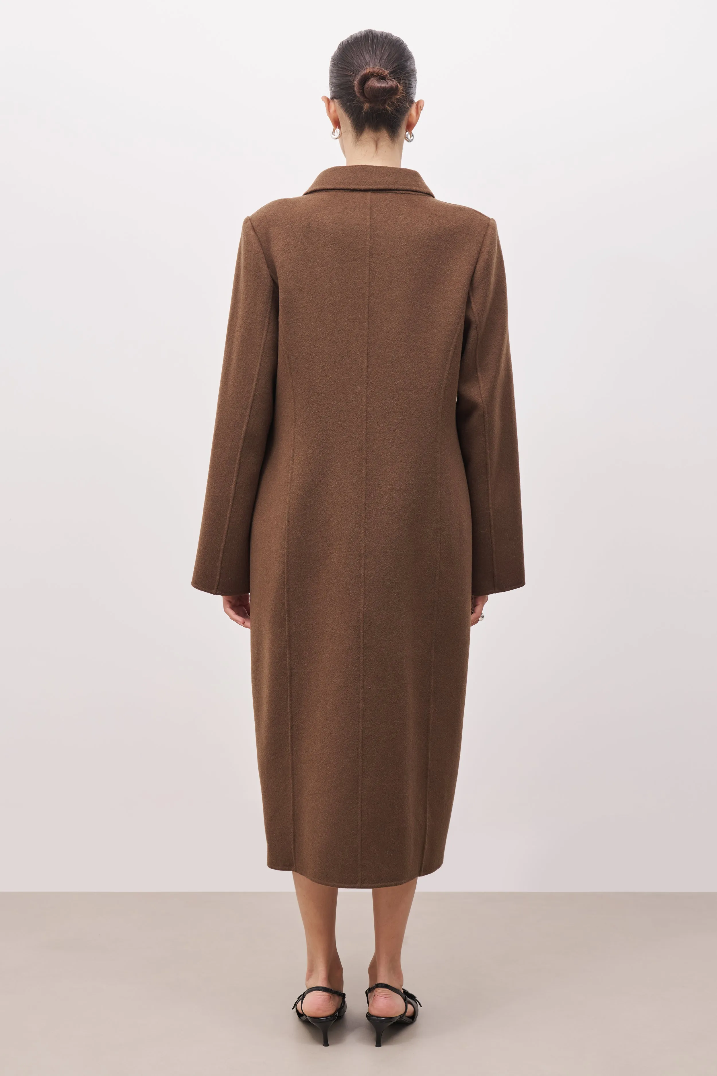 Double Faced Wool Dinner Coat - Brown