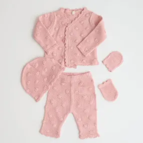 Dusty Pink Knit Baby Clothing Set