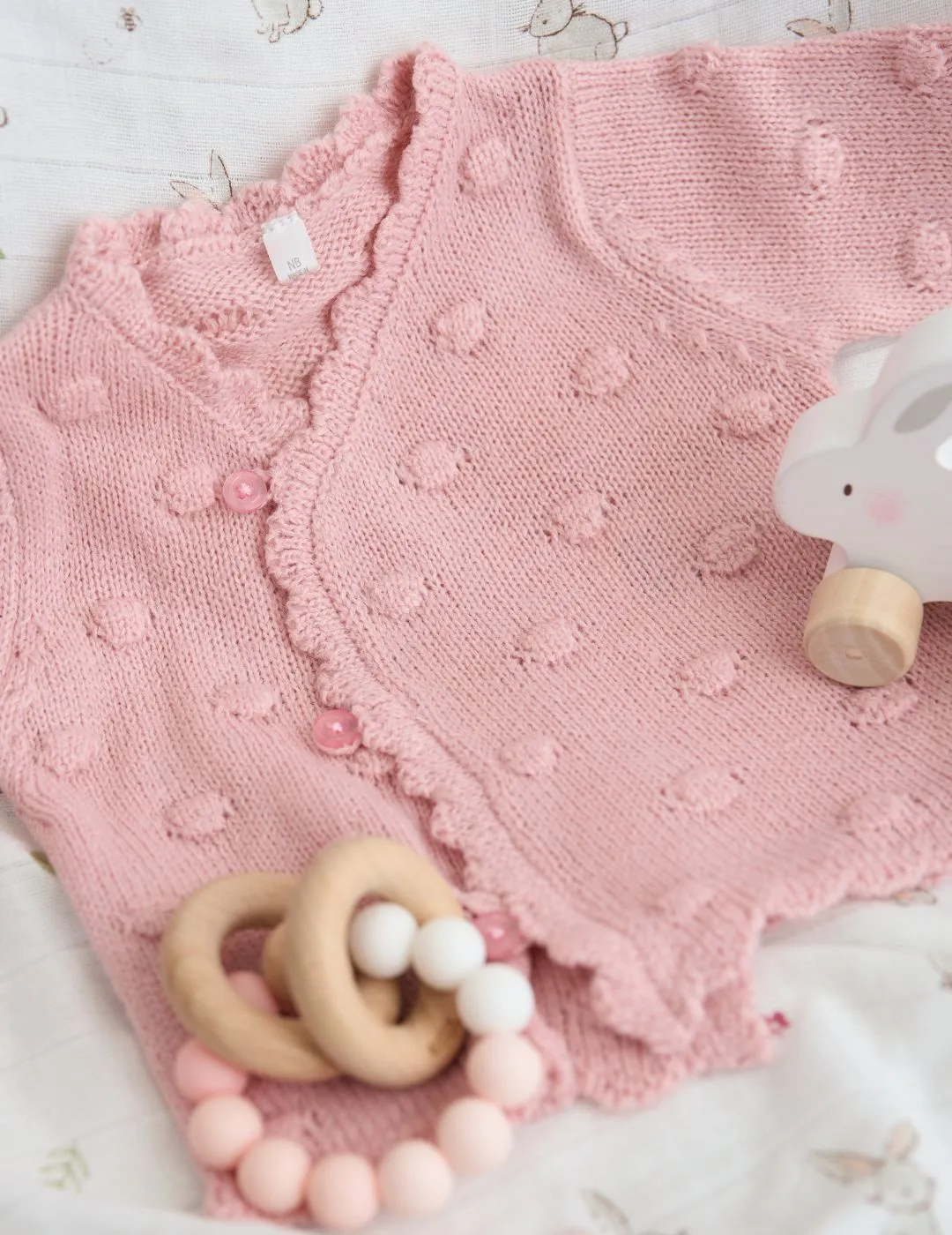 Dusty Pink Knit Baby Clothing Set