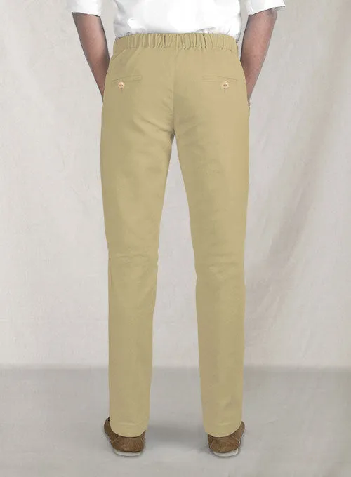 Easy Pants Beige Cotton Canvas