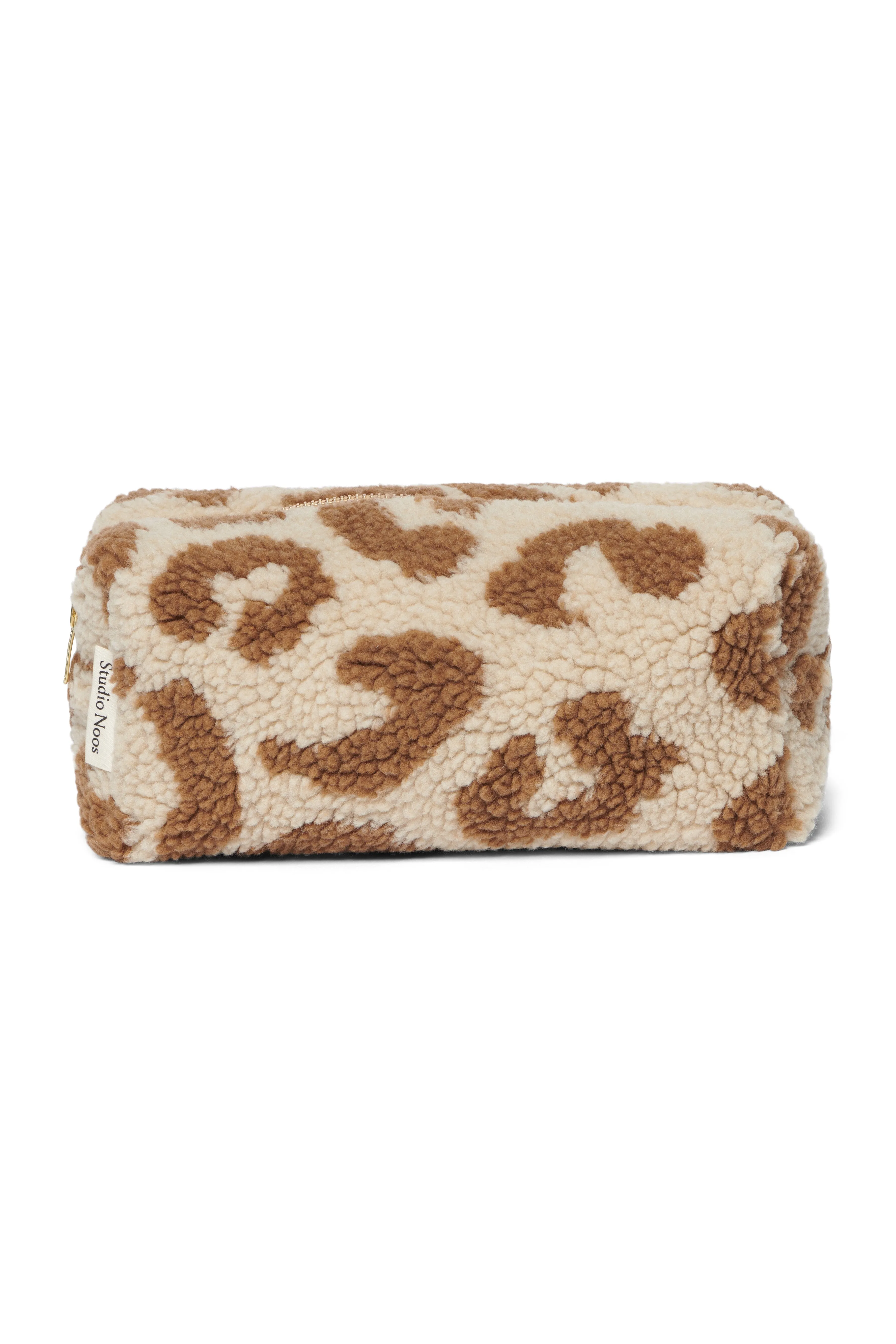 Ecru Leopard Teddy Pouch