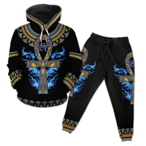 Egyptian Ankh Ft Eye Of Ra All-over Hoodie And Joggers Set