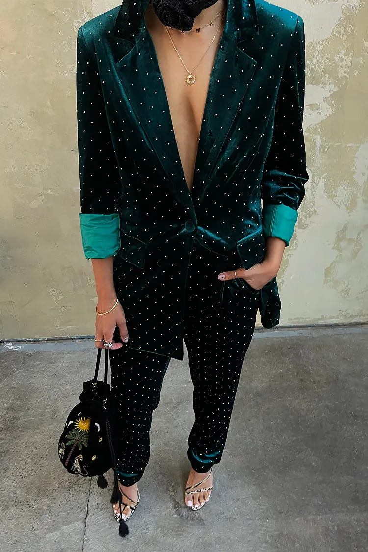 Emerald Velvet Quinn Blazer