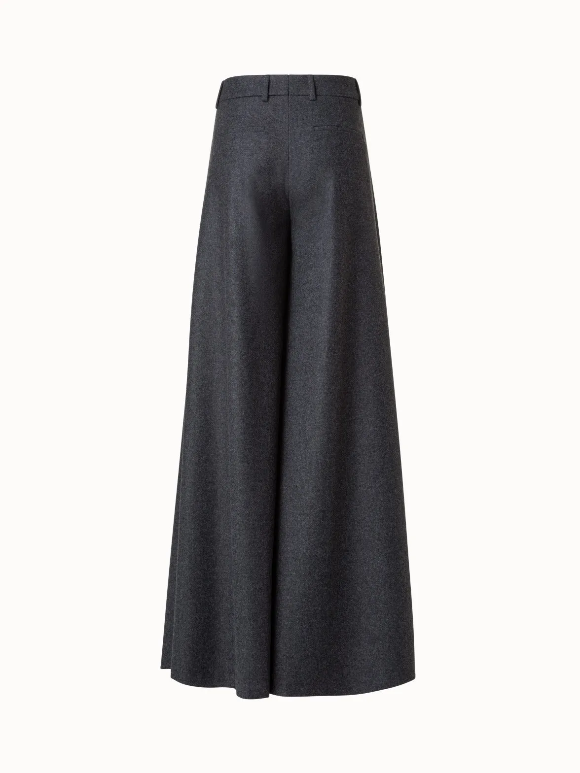 Extra Wide Palazzo Pants in Wool Flannel